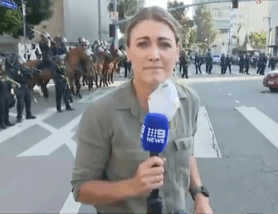 Horrifying footage shows moment journalist is shot by LAPD while reporting live on anti-ICE protests Horrifying footage shows moment journalist is shot by LAPD while reporting live on anti-ICE protests