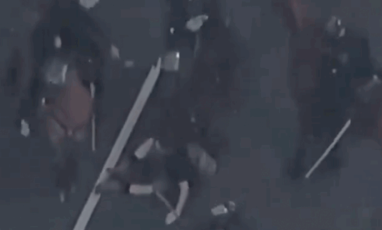 Disturbing footage shows moment LAPD trample man with horses repeatedly at anti-ICE protests