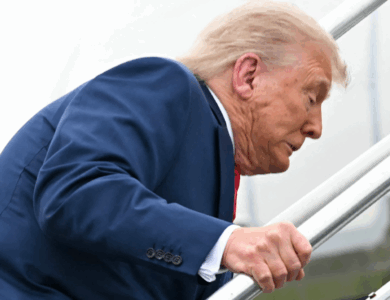 Footage of Trump tripping up Air Force One stairs labeled ‘karma’ as people recall shocking comments he made about Biden Footage of Trump tripping up Air Force One stairs labeled ‘karma’ as people recall shocking comments he made about Biden