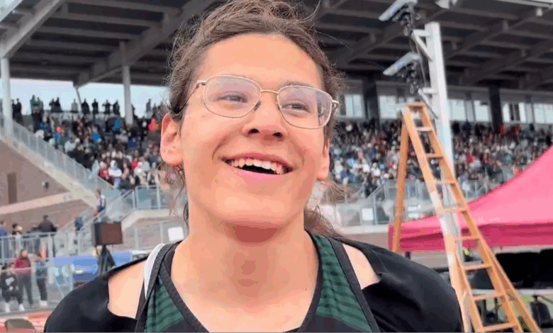 Trans athlete has strong message for critics after winning track and field championship for second year straight