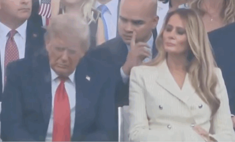 People can’t believe their eyes after Trump appears to fall asleep during own military parade