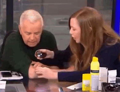 Shocking moment TV host is told he has skin cancer by a dermatologist live on-air Shocking moment TV host is told he has skin cancer by a dermatologist live on-air